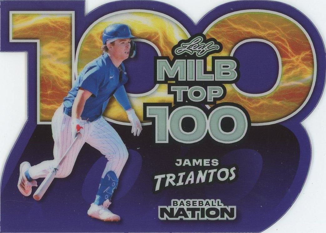 James Triantos 2025 Leaf Baseball Nation Milb Top 100 Purple #1/8 #MB-34