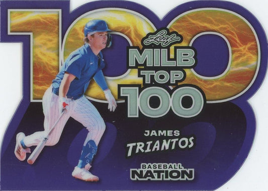James Triantos 2025 Leaf Baseball Nation Milb Top 100 Purple #1/8 #MB-34