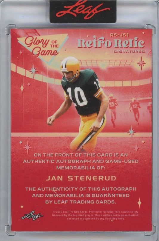 2025 Leaf Glory of the Game Jan Stenerud Retro Relic Auto #2/3 #RS-JS1