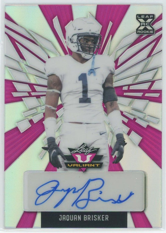 2022 Leaf Valiant Football Jaquan Brisker Pink Auto XRC #5/7 #BA-JB1