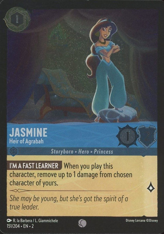 Disney Lorcana: Floodborn Jasmine Heir of Agrabah Common Foil #151