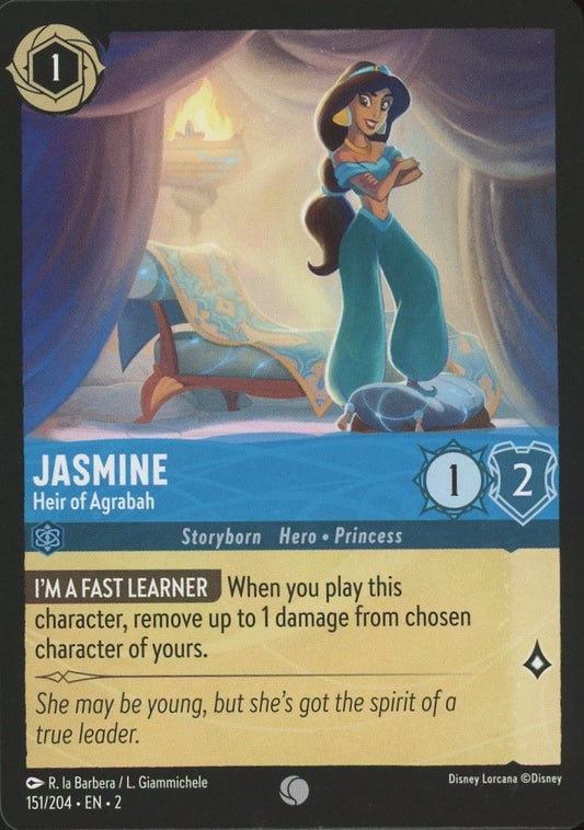 Disney Lorcana: Rise of the Floodborn Jasmine Heir of Agrabah #151 Common