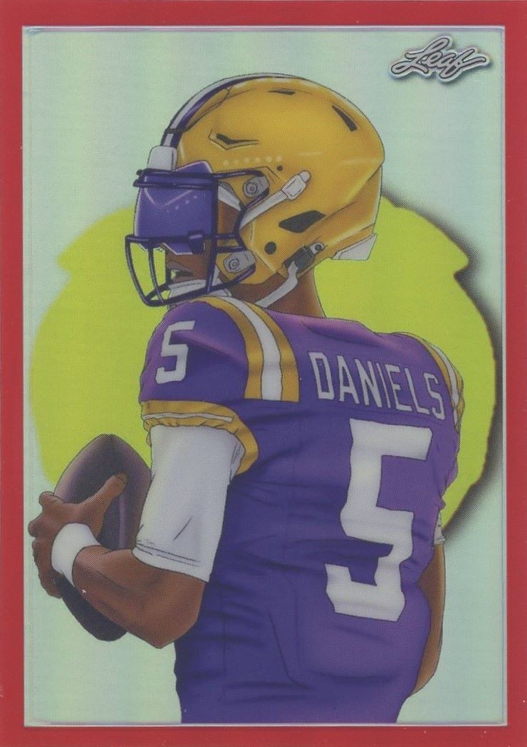 2024 Leaf Jayden Daniels Metallic Imaginations Red Rookie #/199 #MI-7