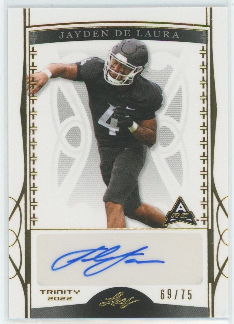 2022 Leaf Trinity Football Jayden De Laura Auto #69/75 #BA-JDL