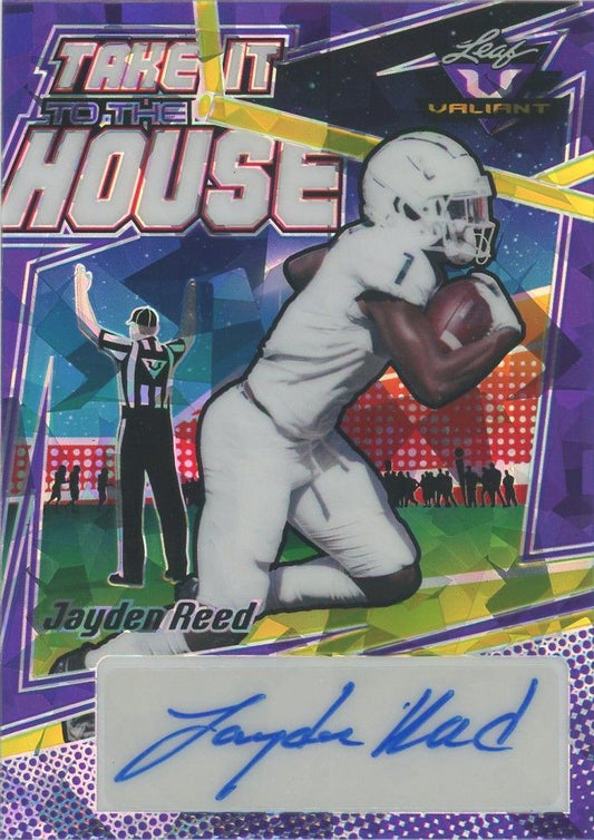 Jayden Reed 2022 Leaf Valiant Take it to the House Auto Purple #6/10 #TH-JR2