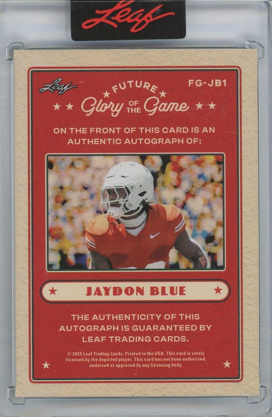 2025 Leaf Glory of the Game Jaydon Blue Future Green Auto #1/1 #FG-JB1