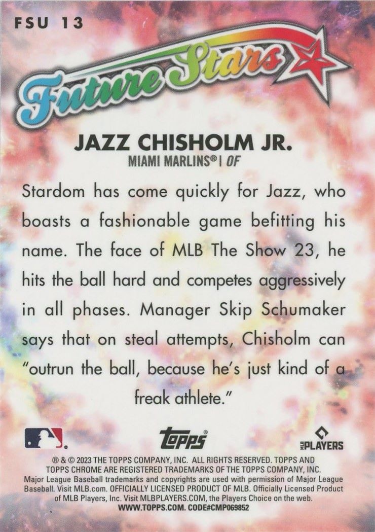 2023 Topps Chrome Update Jazz Chisholm Jr. Future Stars #FSU-13