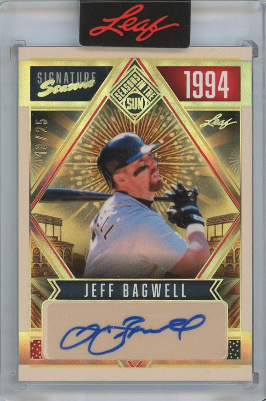Jeff Bagwell 2025 Leaf Seasons In the Sun Signature Seasons Auto #10/25 #SSE-JB2