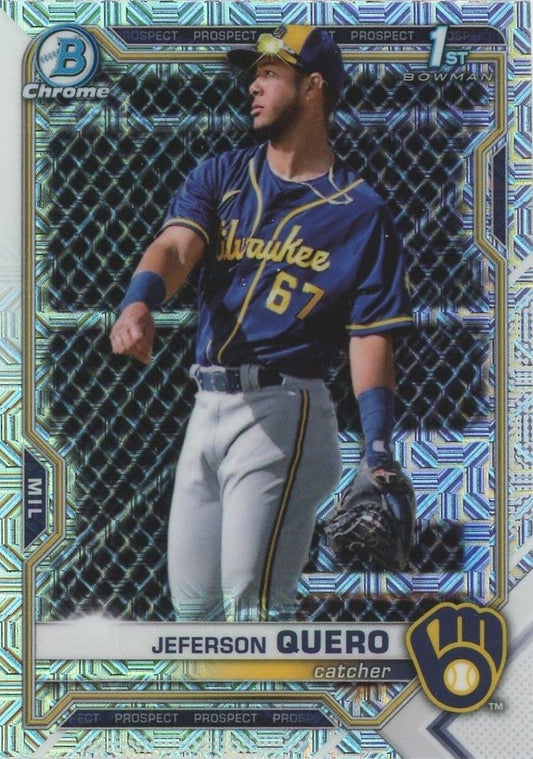 2021 Bowman Chrome Jeferson Quero 1st Bowman Mojo Refractor #BCP-181 Brewers