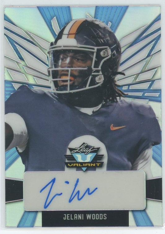 2022 Leaf Valiant Football Jelani Woods Blue Auto #5/10 #PA-JW2
