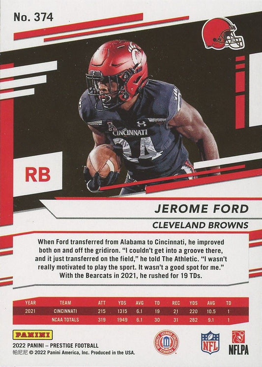 2022 Panini Prestige Jerome Ford Rookie #374