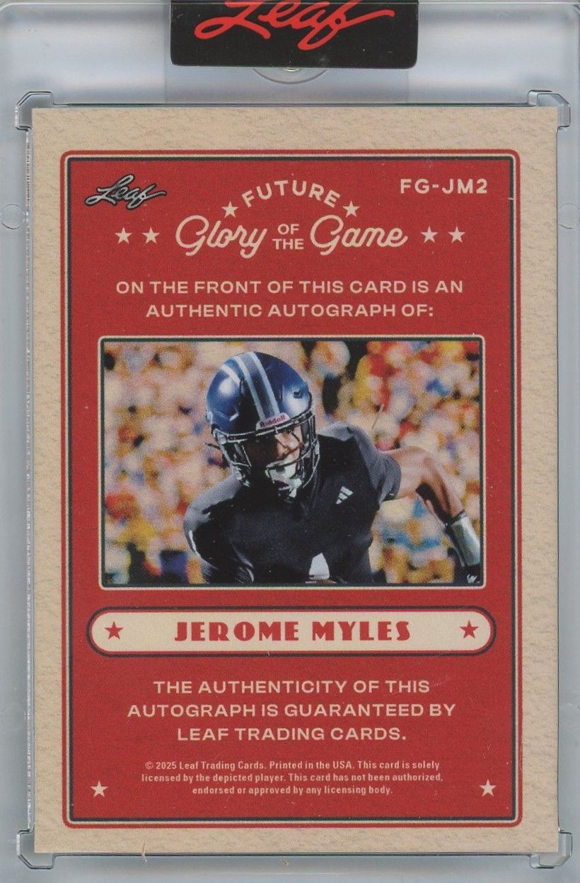 Jerome Myles Leaf Future Glory Of The Game Auto #21/25 #FG-JM2
