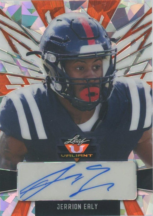 Jerrion Ealy 2022 Leaf Valiant Orange Crystal Auto #13/20 Ole Miss Rebels