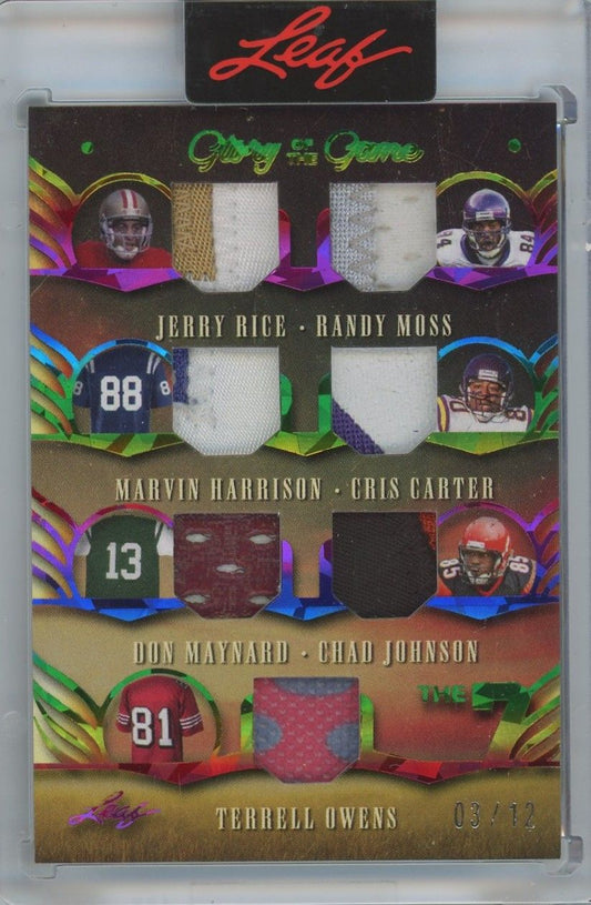 Jerry Rice, Moss, Harrison, Johnson, Owens, 2025 Glory of the Game, Game Used Patch #3/12 #T7-4