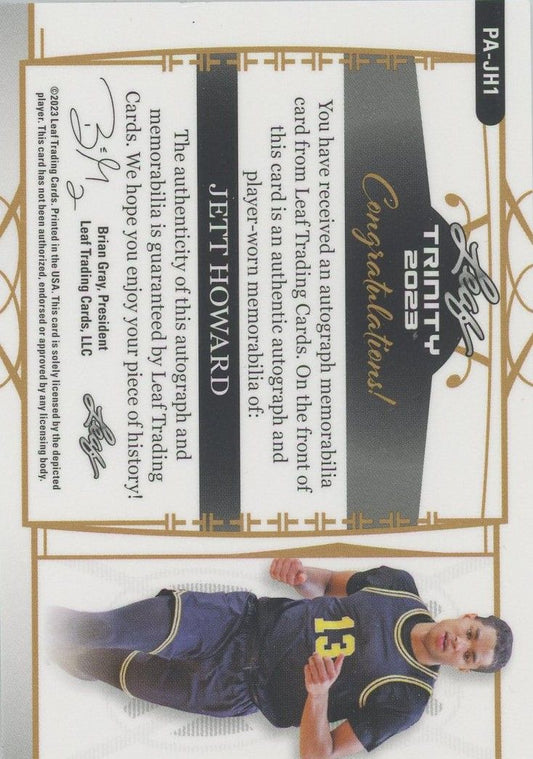 Jett Howard 2023 Leaf Trinity RPA #61/99 #PA-JH1