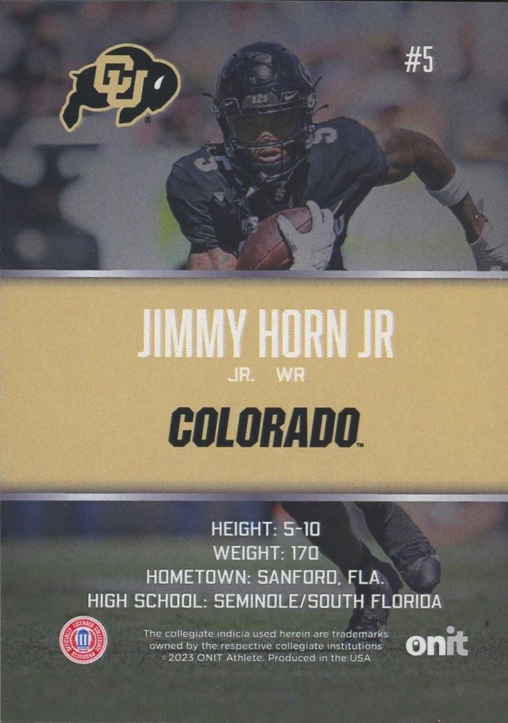 2023 Onit Athlete Jimmy Horn Jr Colorado Buffaloes Football Blackout