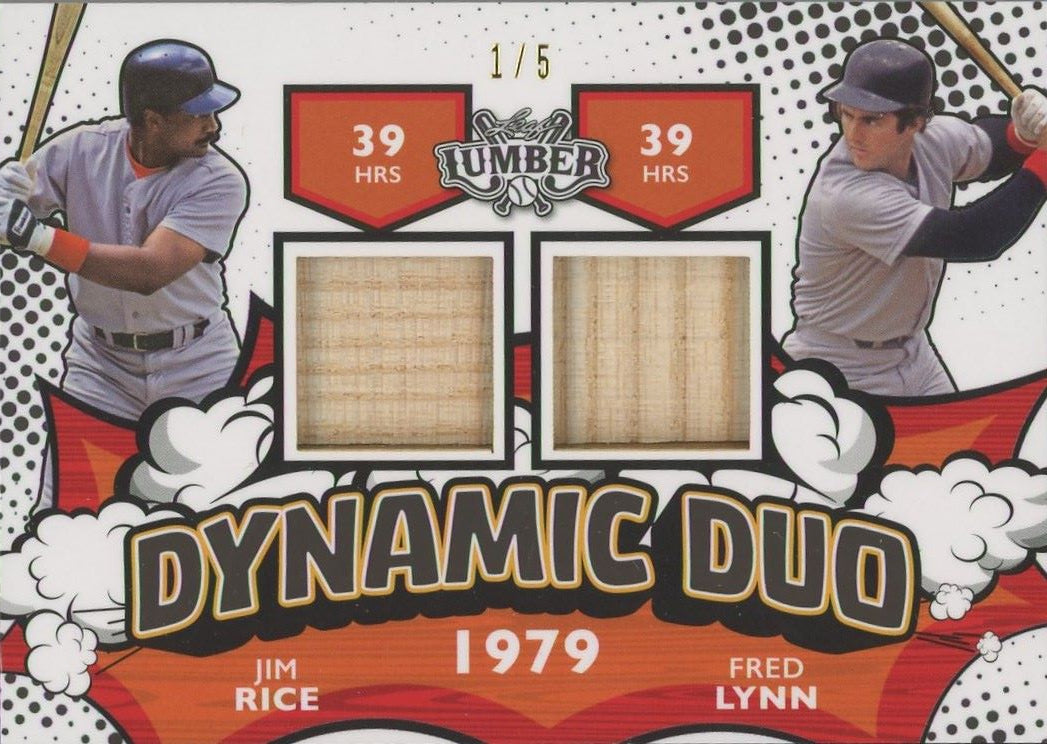 2024 Leaf Lumber Jim Rice Fred Lynn Dynamic Duo Bat #1/5 #DD-8 Boston RedSox