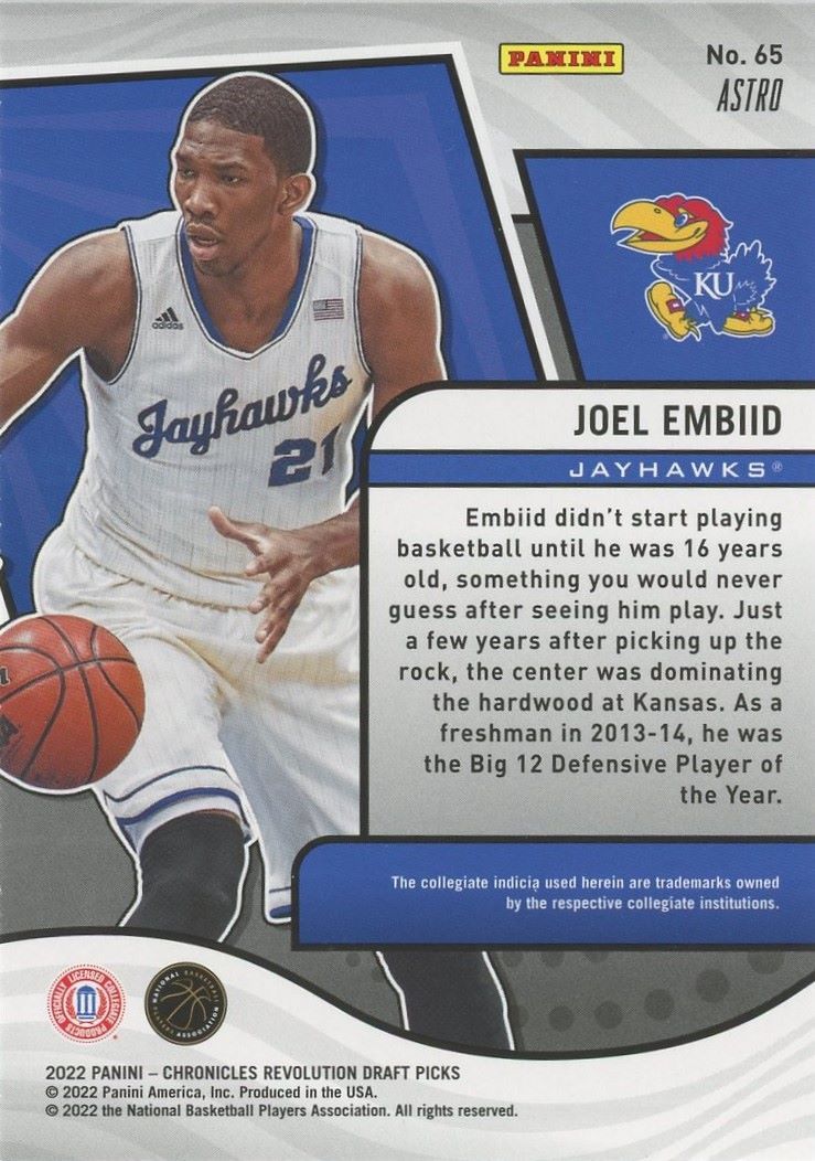 2022-23 Chronicles Joel Embiid Draft Picks Revolution Astro #65