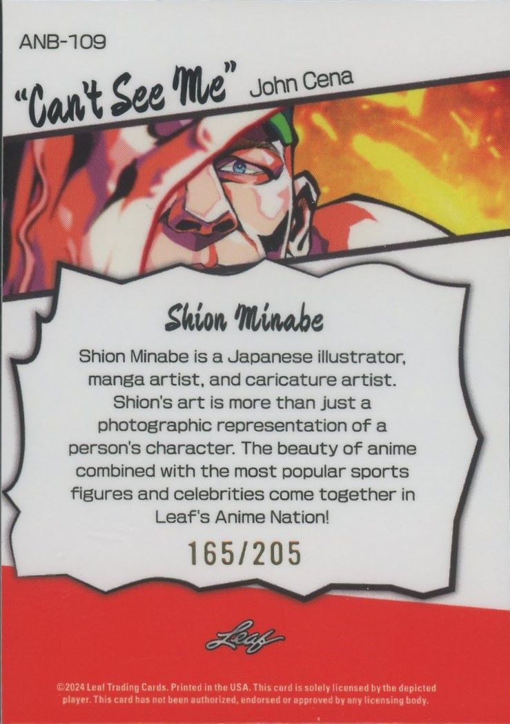 2024 Leaf Meatal John Cena Anime Nation #/205 #ANB-109