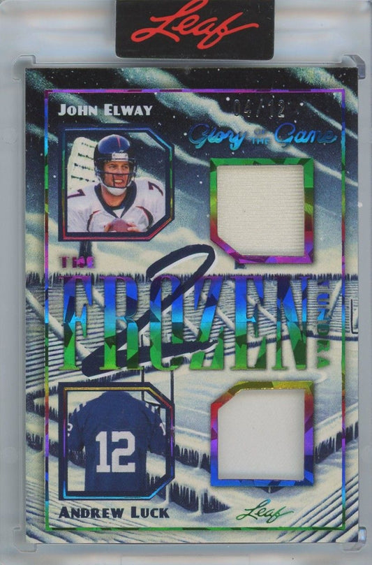 John Elway/Andrew Luck 2025 Glory of the Game Football Game Used Patch #4/12