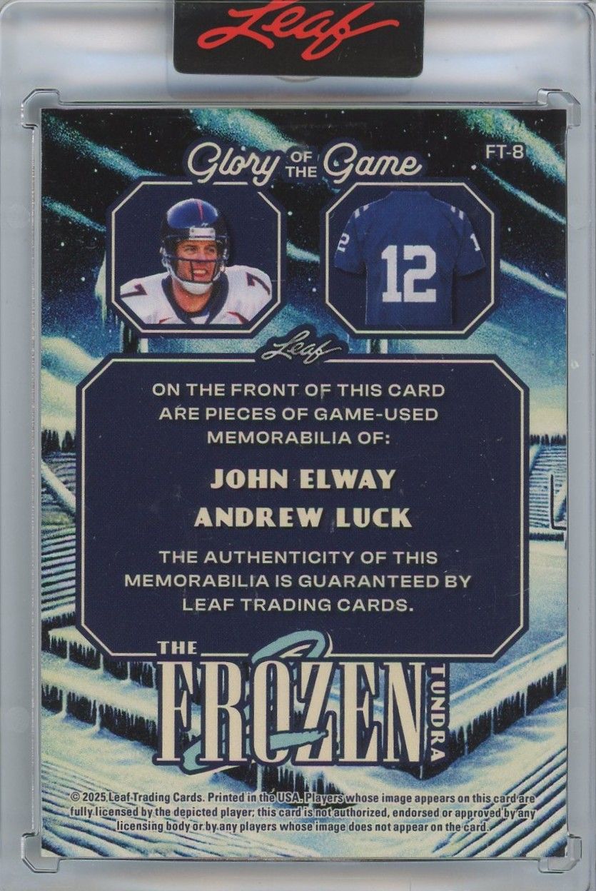 John Elway/Andrew Luck 2025 Glory of the Game Football Game Used Patch #4/12