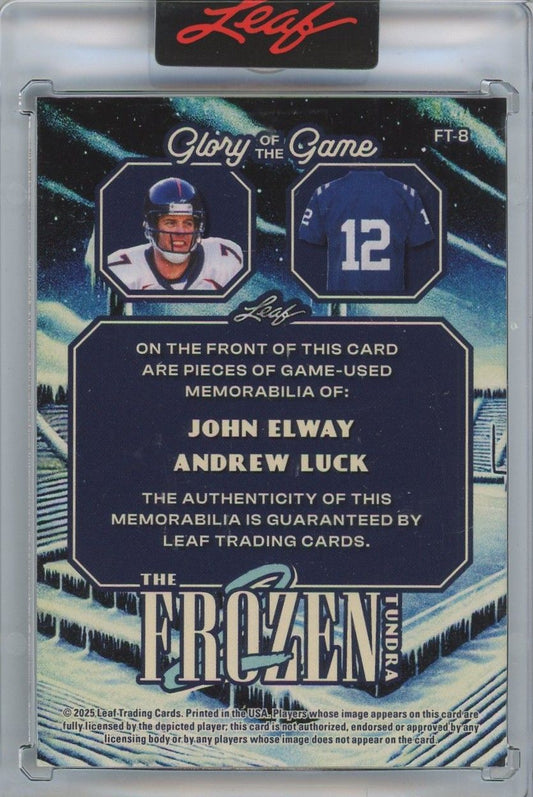 John Elway/Andrew Luck 2025 Glory of the Game Football Game Used Patch #4/12