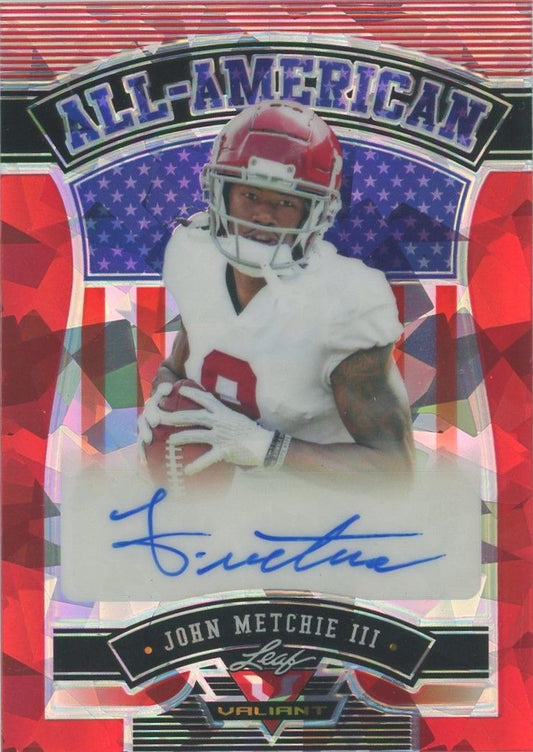 John Metchie III 2022 Leaf Valiant All-American Red Auto #4/4 #AA-JM1