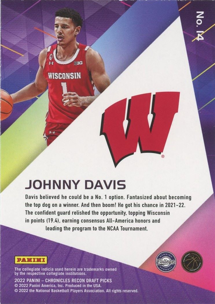 2022-23 Chronicles Johnny Davis Draft Picks Recon #14