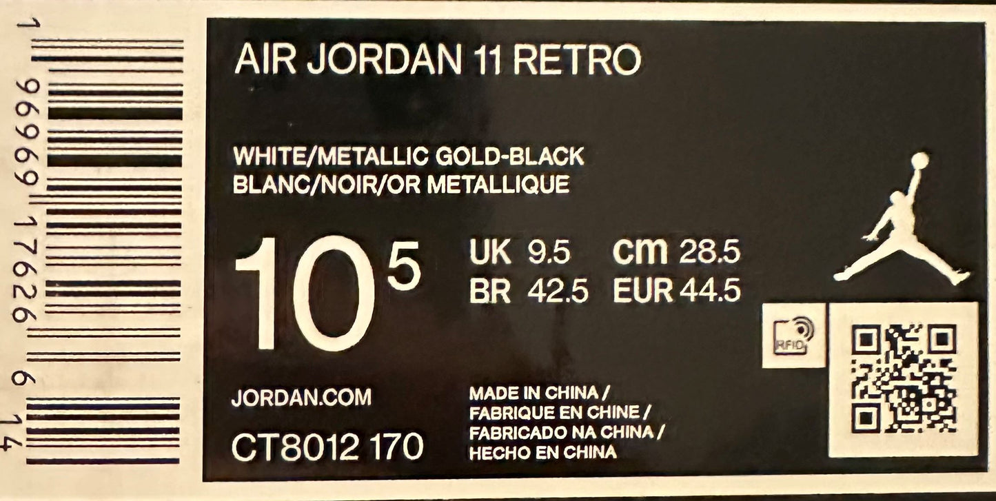 2023 Air Jordan 11 Retro Gratitude White Black Men Sz 10.5