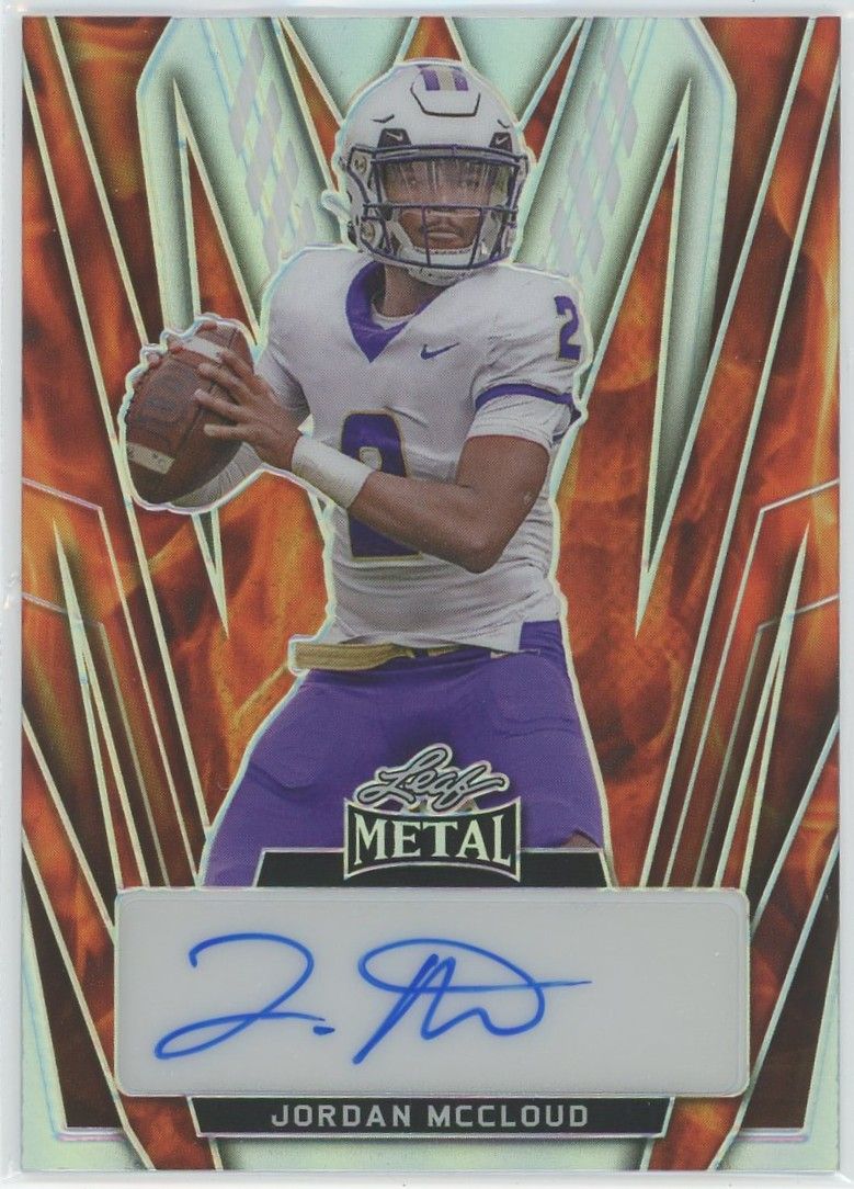 2024 Leaf Metal Football Jordan McCloud Orange Auto #1/9 #BA-JMC