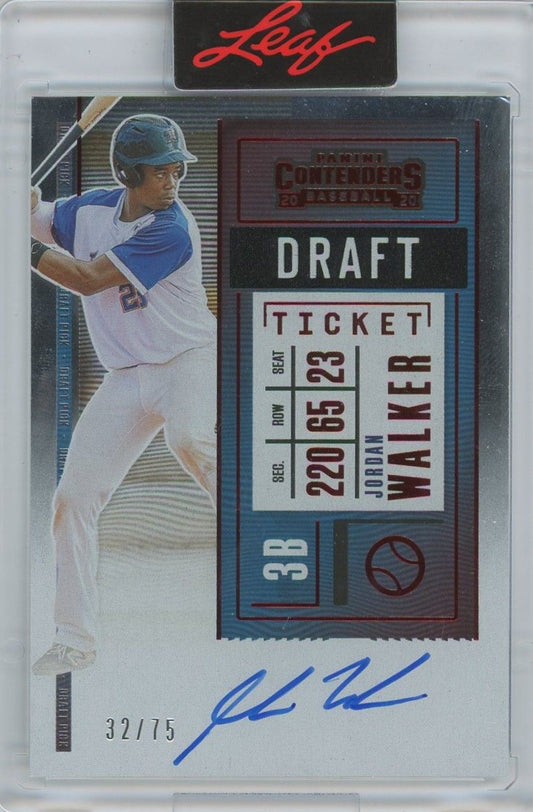 Jordan Walker 2020 Panini Contenders Red Draft Ticket Auto #32/75 #DPT-JW