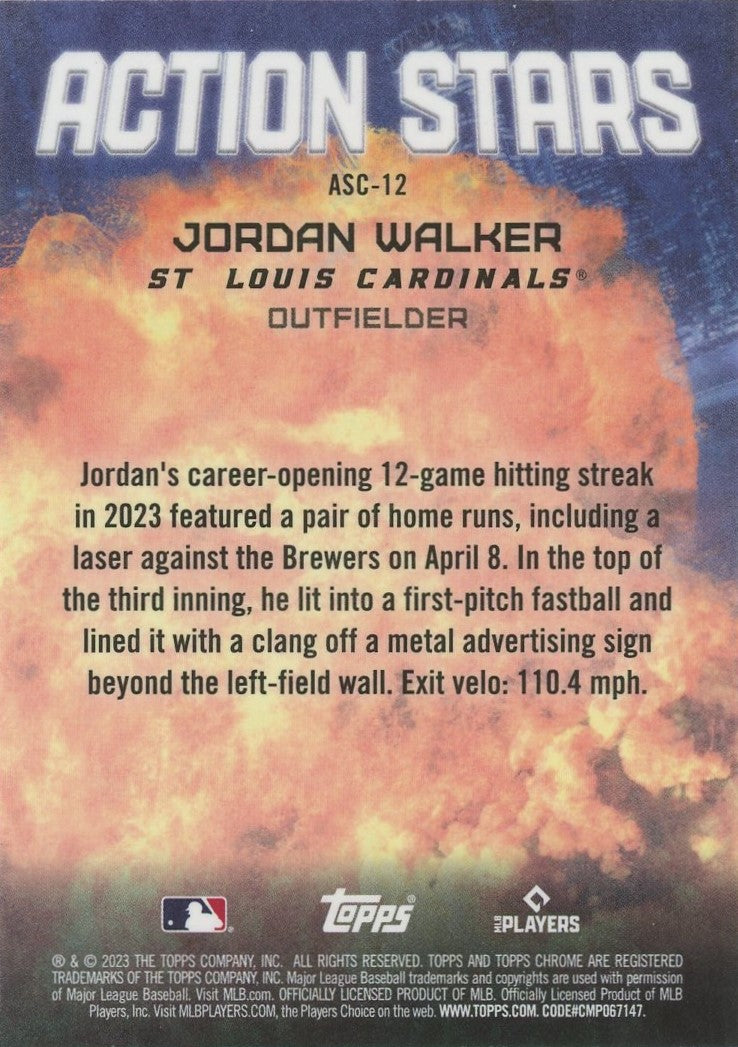 2023 Topps Chrome Update Jordan Walker Action Stars Rookie #ASC-12