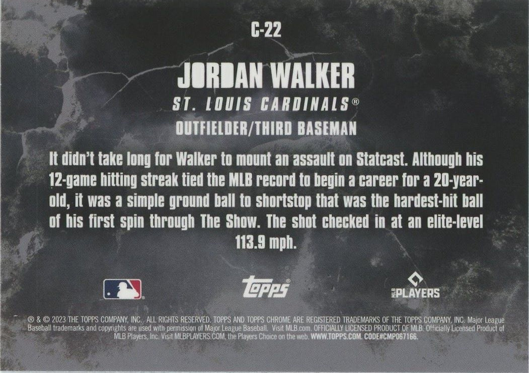 2023 Topps Chrome Update Jordan Walker Crushed Rookie #C-22