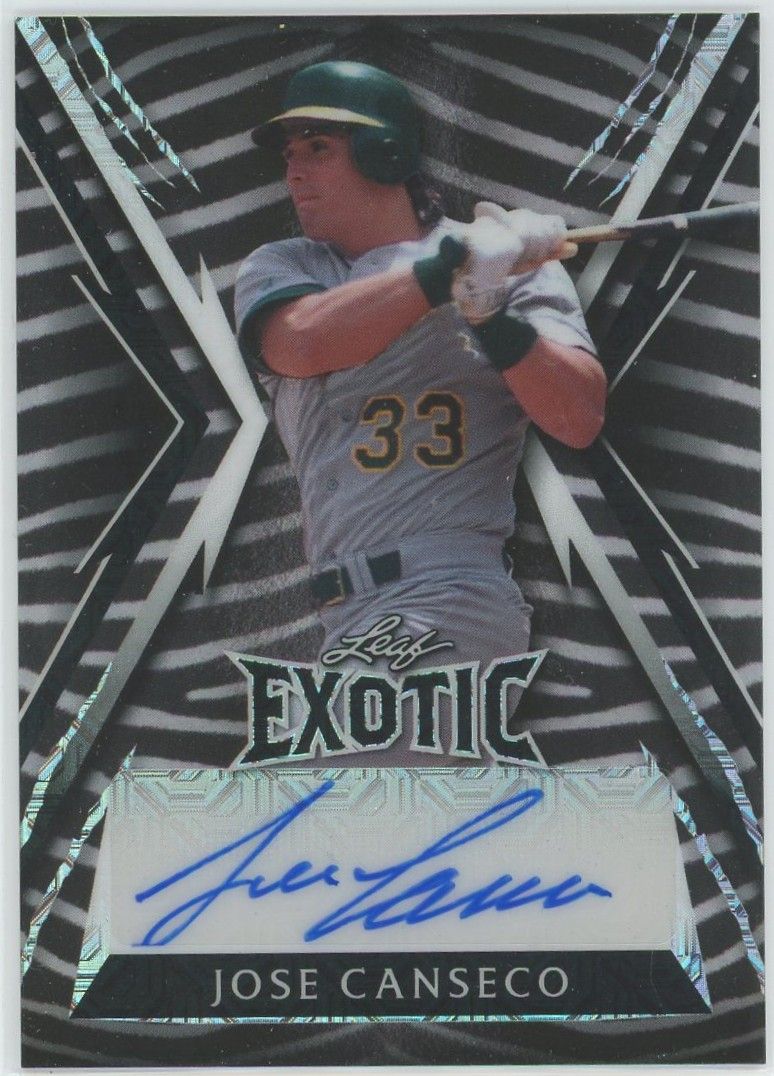 2023 Leaf Exotic Baseball Jose Canseco Zebra Mojo Auto #1/8 #BA-JC5