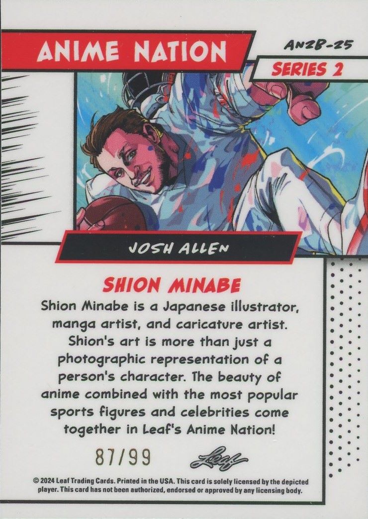 2024 Leaf Metal Josh Allen Anime Nation #87/99 #AN2B-25