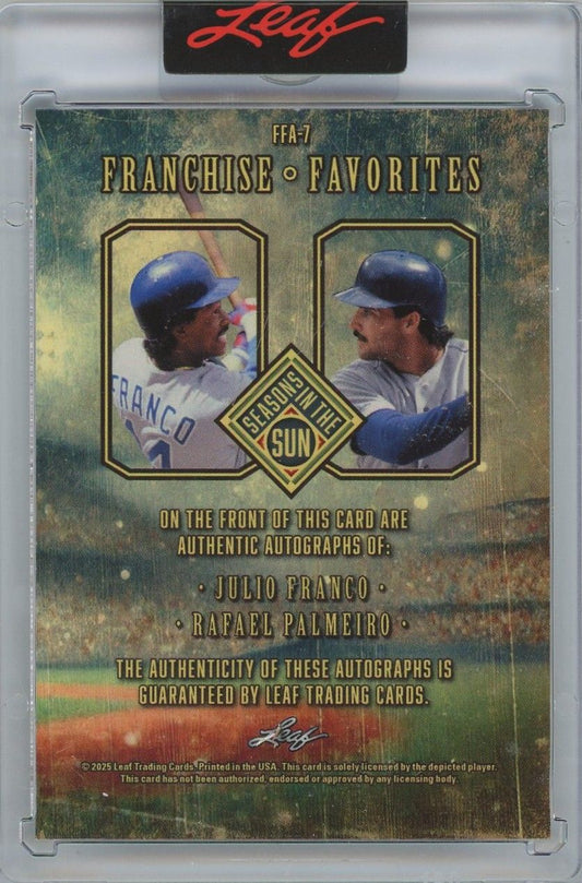 Julio Franco/Rafael Palmerio 2025 Leaf Seasons In The Sun Franchise Favorites #11/15 #FFA-7