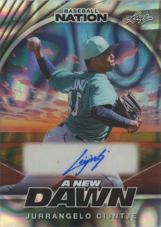 Jurrangelo Cijntje 2025 Leaf Baseball Nation A New Dawn Silver Wave #7/15 #NA-JC1