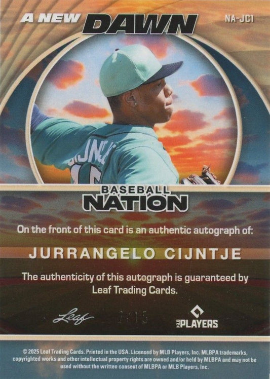 Jurrangelo Cijntje 2025 Leaf Baseball Nation A New Dawn Silver Wave #7/15 #NA-JC1