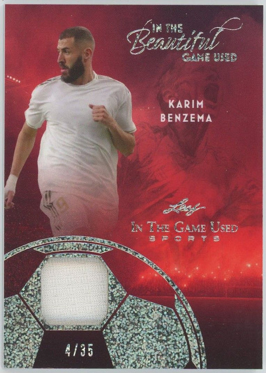 2025 Leaf In Game Used Karim Benzema Silver Patch #4/35 #BU-9