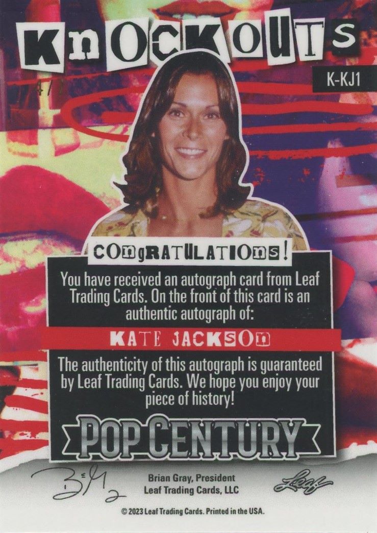 Kate Jackson 2023 Leaf Pop Century Knockouts Auto #4/7 #K-KJ1