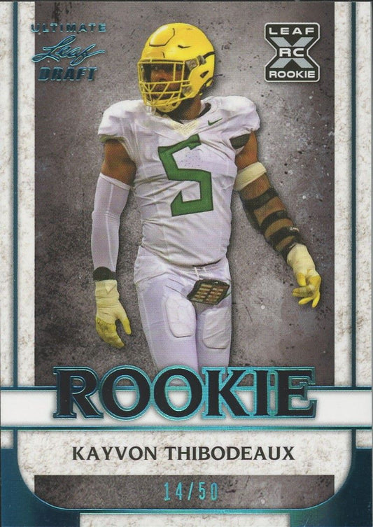 2022 Leaf Ultimate Draft Kayvon Thibodeaux Rookie #/50 #14