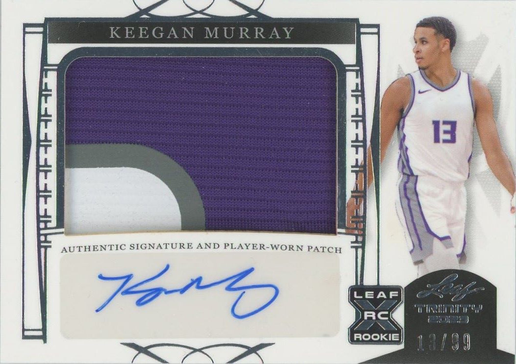 2022-23 Leaf Trinity Keegan Murray XRC ROOKIE Auto Patch RPA #13/99 #PA-KM1