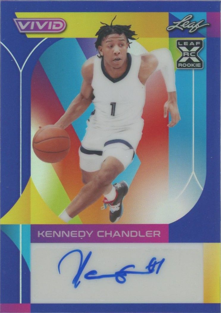 Kennedy Chandler 2023-24 Leaf Vivid Blue Auto #1/30 #BA-KC1