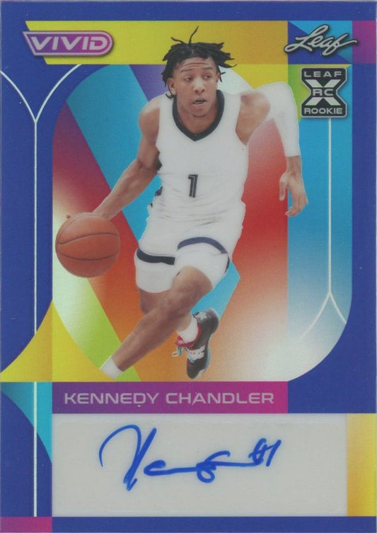 Kennedy Chandler 2023-24 Leaf Vivid Blue Auto #1/30 #BA-KC1