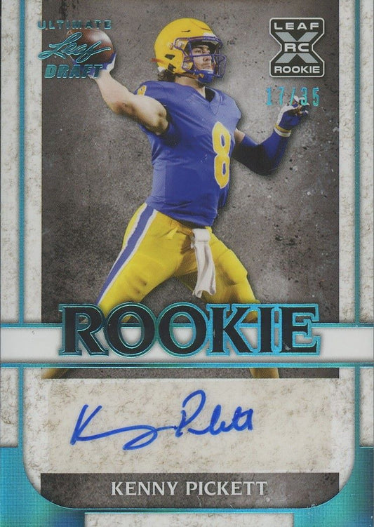 2022 Leaf Ultimate Draft Kenny Pickett Rookie Autograph Blue #/35 #RA-KP1