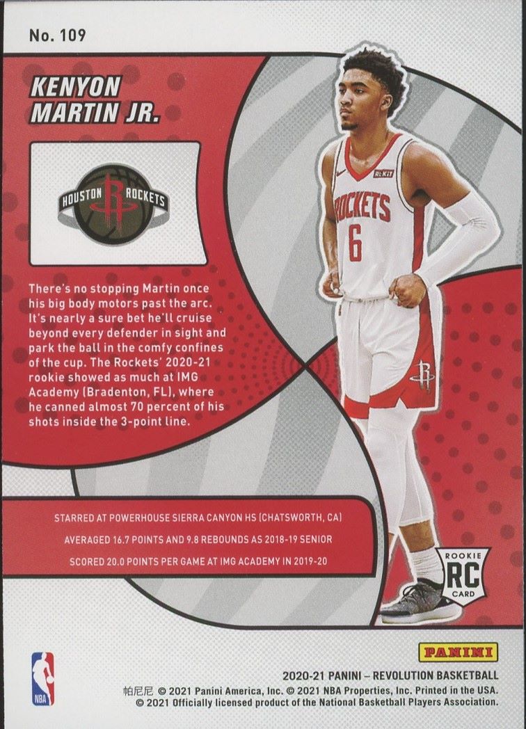 2020-21 Panini Revolution Kenyon Martin Jr Rookie #109