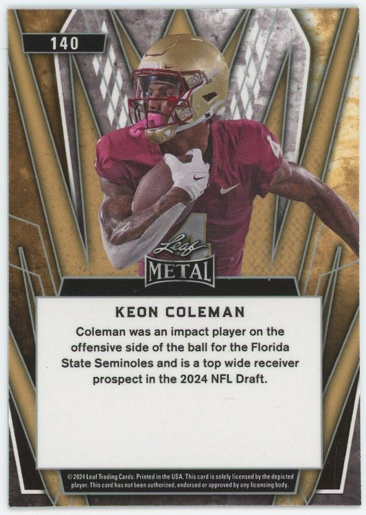 2024 Leaf Metal Football Keon Coleman XRC #140