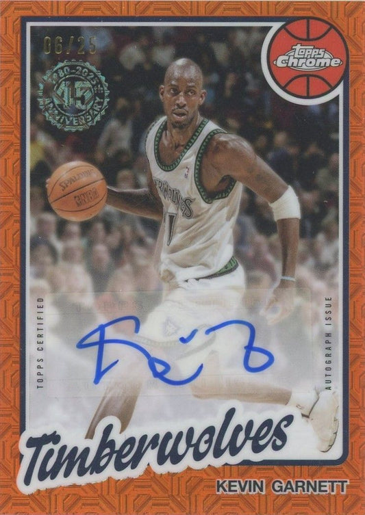Kevin Garnett 2025 Topps Orange Mojo Auto #6/25 #80CA2-KG
