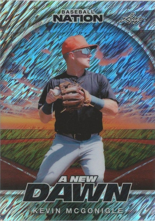 Kevin McGonigle 2025 Leaf Baseball Nation A New Dawn Silver Shimmer #1/15 #NB-66