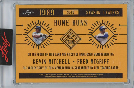 Mcgriff/Mitchell 2025 Leaf Seasons in the Sun 1989 Season Leaders #10/35 #SL-22